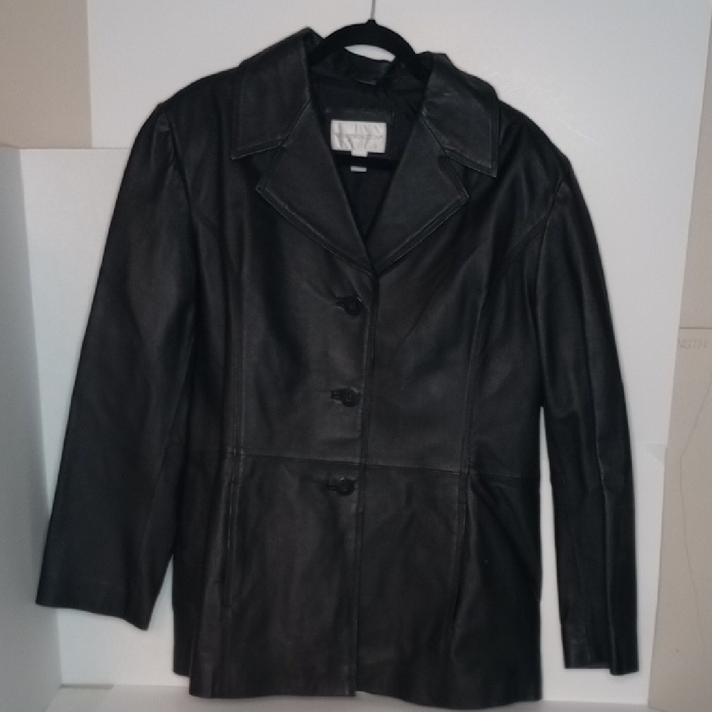 Women's Black Leather Jacket Worthington Women Female